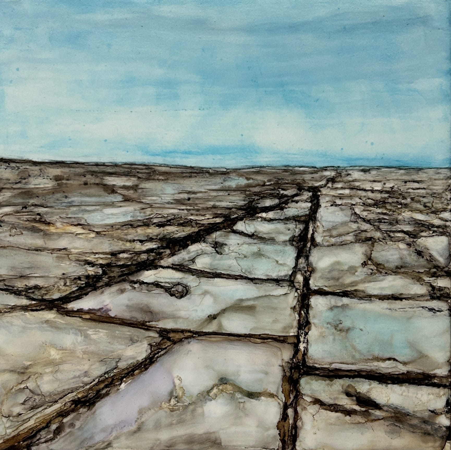 'The Porous Surface' painting by Mary Roberts at The Russell Gallery